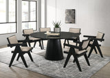 Jasper 7-Piece Ebony Black 59"W Round Dining Set