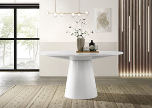 Jasper White 59"W Contemporary Round Dining Table