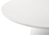 Jasper White 5 Piece 59"W Contemporary Round Dining Table Set with Beige Fabric Chairs