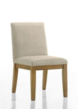 Jasper  Set of 2 Driftwood Finish Contemporary Beige Fabric 19"W Dining Chair