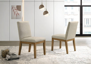 Jasper  Set of 2 Driftwood Finish Contemporary Beige Fabric 19"W Dining Chair