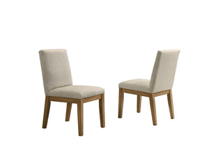 Jasper  Set of 2 Driftwood Finish Contemporary Beige Fabric 19"W Dining Chair