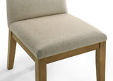 Jasper  Set of 2 Driftwood Finish Contemporary Beige Fabric 19"W Dining Chair