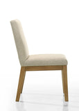 Jasper  Set of 2 Driftwood Finish Contemporary Beige Fabric 19"W Dining Chair