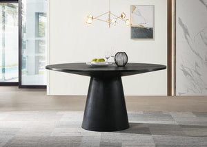 Jasper Ebony Black 47"W Contemporary Round Dining Table