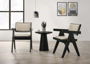 Jasper 21"W 3-Piece Ebony Black Arm Chairs and Console Table Set