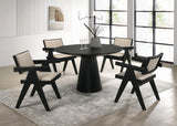 Jasper 5-Piece Ebony Black 47"W Round Dining Set