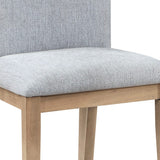 Caspian Set of 2 Gray Linen and Oak Finish 19"W Dining Chair