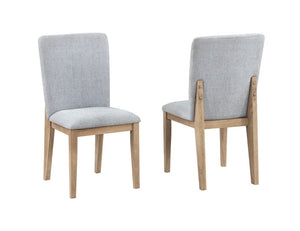 Caspian Set of 2 Gray Linen and Oak Finish 19"W Dining Chair