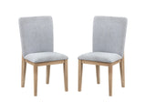 Caspian Set of 2 Gray Linen and Oak Finish 19"W Dining Chair