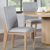 Caspian Set of 2 Gray Linen and Oak Finish 19"W Dining Chair