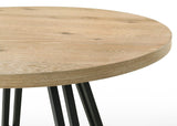 Tate Oak Finish 47"W Round Dining Table with Metal Base