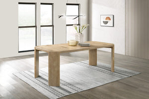 Magnus Oak Finish 84"W Extendable Rectangular Dining Table