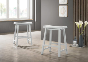 Set of 2 17.5"W Alonzo White Backless Ergonomic Counter Height Stool