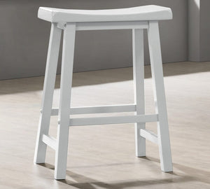 Set of 2 17.5"W Alonzo White Backless Ergonomic Counter Height Stool