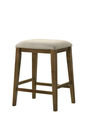 Sasha 17"W Walnut Counter Height Stool with Upholstered Seat