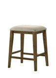 Sasha 17"W Walnut Counter Height Stool with Upholstered Seat