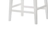 Sasha 17"W White Counter Height Stool with Upholstered Seat