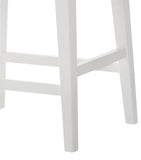 Sasha 17"W White Counter Height Stool with Upholstered Seat