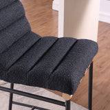 Lahni 17.75"W Black Boucle Fabric Counter Height Chair