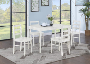 Lavinia 45"W 5-Piece White Dining Set