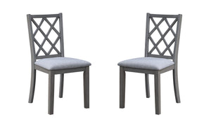 Carlisle Set of 2 Gray Finish Cross Back 17.5"W Side Dining Chair