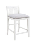 Graham 36"W 3-Piece White Finish Small Space Counter Height Dining Table with Shelves and 2 Chairs