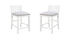 Graham Set of 2 White Finish Upholstered Seat 20"W Counter Height Chair