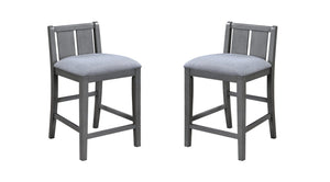 Graham Set of 2 Gray Finish Upholstered Seat 20"W Counter Height Chair