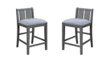 Graham Set of 2 Gray Finish Upholstered Seat 20"W Counter Height Chair