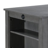 Graham 36"W 3-Piece Gray Finish Small Space Counter Height Dining Table with Shelves and 2 Chairs