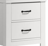 Cassini 21.5"W White 2-Drawer Nightstand Bedside Table