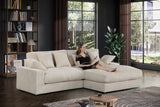 Mystic 105"W Beige Corduroy Reversible Sectional Sofa Chaise