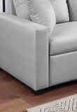 Francine 81"W Gray Linen Reversible Sleeper Sectional Sofa with Storage Chaise