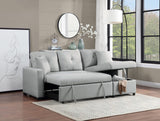 Francine 81"W Gray Linen Reversible Sleeper Sectional Sofa with Storage Chaise