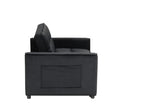 Maeve 53.5"W Black Velvet Convertible Sleeper Loveseat with Tufting and Side Pocket