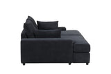 Jaylee Black Fabric 88" Wide Oversized Sleeper Sofa