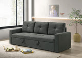 Burleigh 83.5"W Dark Gray Fabric Sleeper Sofa with Tufted Cushions