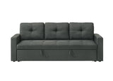 Burleigh 83.5"W Dark Gray Fabric Sleeper Sofa with Tufted Cushions