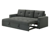 Burleigh 83.5"W Dark Gray Fabric Sleeper Sofa with Tufted Cushions