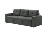 Burleigh 83.5"W Dark Gray Fabric Sleeper Sofa with Tufted Cushions