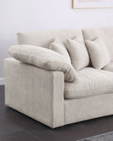 Eloise 121"W Beige Chenille Sectional Sofa with Right-Facing Chaise, 6 Throw Pillows