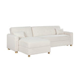 Thomas 99.5"W White Fabric Convertible Sleeper Sectional Sofa with Reversible Chaise and Storage