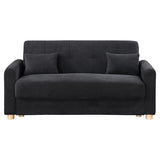 Thomas 66"W Black Fabric Convertible Sleeper Loveseat with Storage