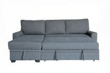 Namir 90.5"W Gray Flannel Fabric Sleeper Sectional with Left-Facing Storage Chaise