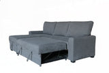 Namir 90.5"W Gray Flannel Fabric Sleeper Sectional with Left-Facing Storage Chaise