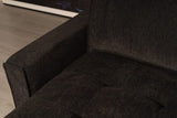 Polaris Black Chenille 125"W Reversible Sectional Sofa