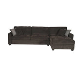 Polaris Black Chenille 125"W Reversible Sectional Sofa