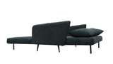 Lawson 61"W Black Fabric Convertible Loveseat Sleeper with Pillows