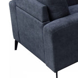 Jackson 37"W Black Chenille Chair with Black Metal Legs